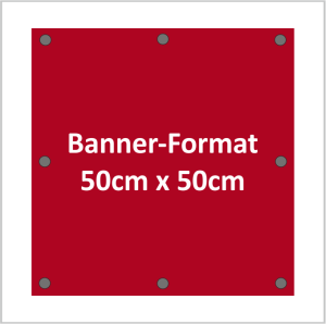 frontlitbanner 50x50cm mit Ösen alle 50cm